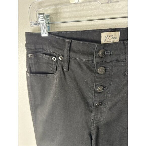 J. Crew Denim Women's 29 Vintage Straight Jeans Black Button Fly EUC Inseam 28" - Picture 7 of 16